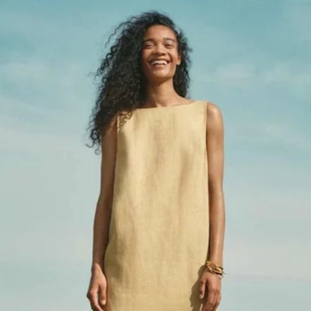 Reformation Marcie Linen Dress-Hand-dyed Green